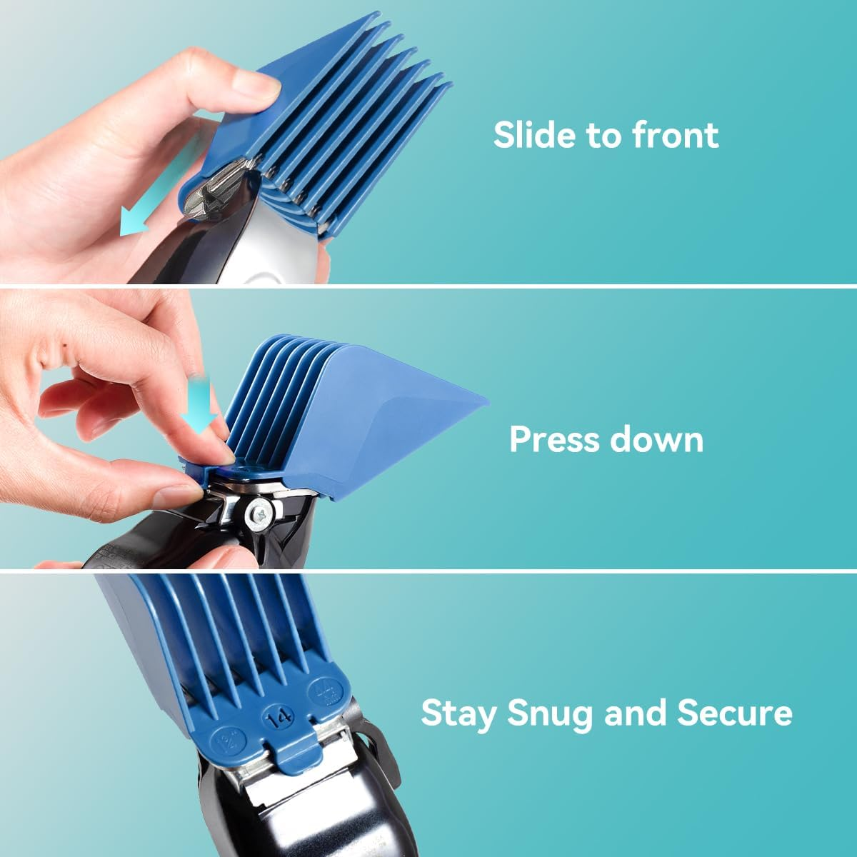 Clipper Guards 16 14 12 10 Fits for Most Wahl Clippers and Babyliss FX870, Color Coded Clipper Combs Replacement - 1.25", 1.5", 1.75" & 2" image number 1