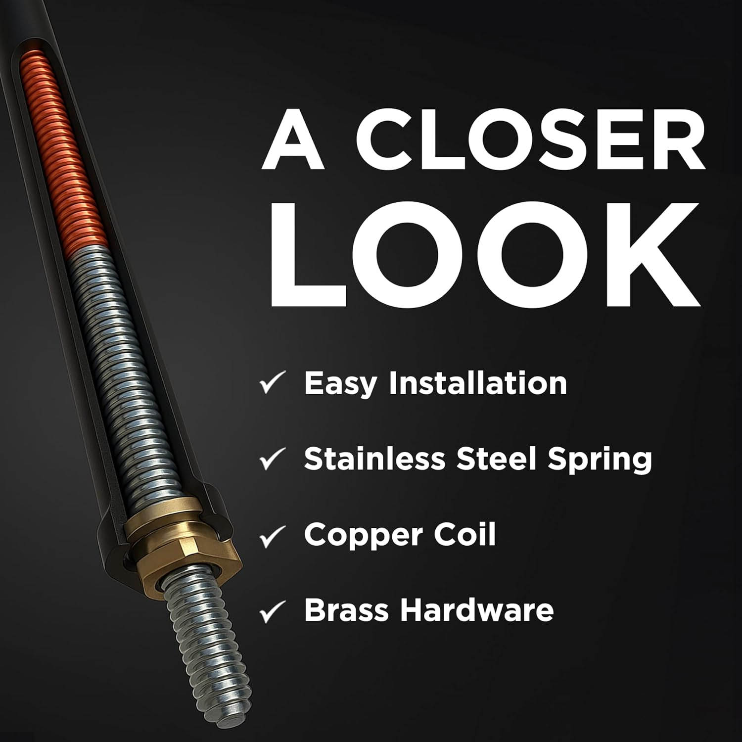 Ecoauto Truck Antenna for All Chevy & GMC Truck Model Years - Chevy Silverado 1500 Accessories (2014+) - Car Wash Safe Antenna for Truck - Chevy Colorado Accessories for Men - (5 Inch) image number 1