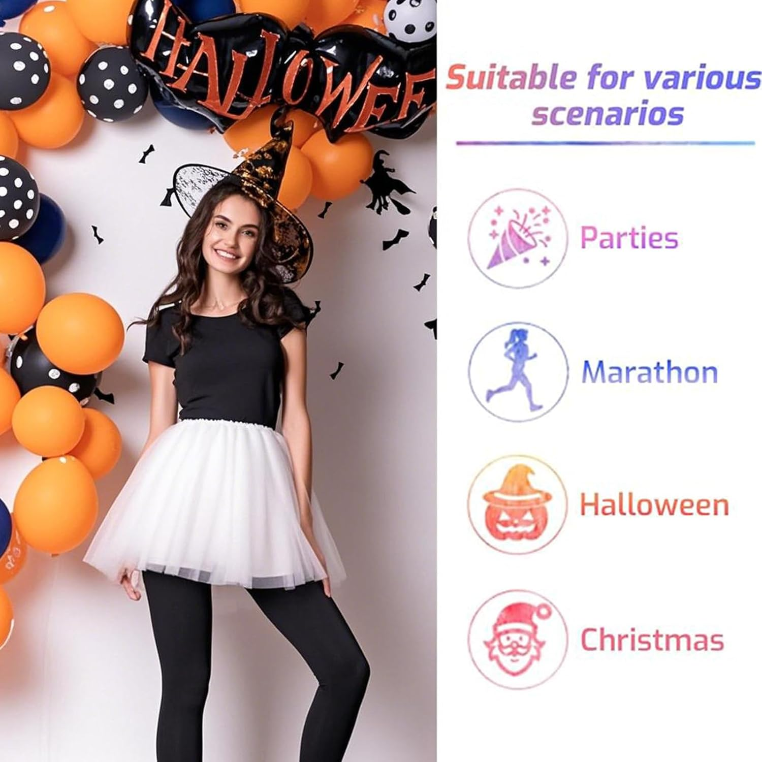 Tutu Skirt for Women - 4-Layer Vintage Tulle Pettiskirt | 1950S Fluffy Ballet Skirt, Adult Tutu for Dance, Costume & Photo Shoot image number 2