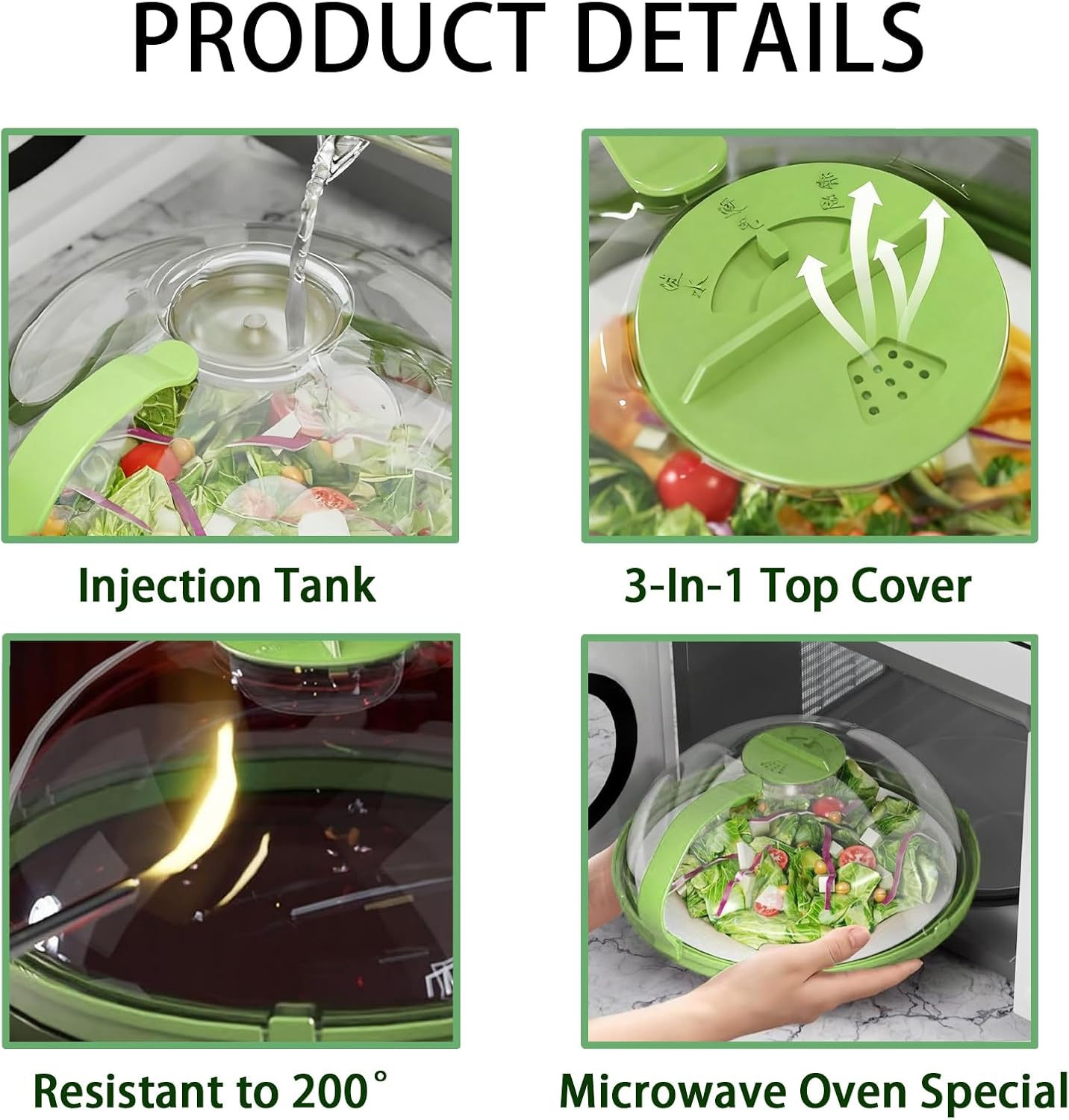 Microwave Splash-Proof Lid, Transparent with Handle and Tray, Adjustable Steam Hole Microwave Food Cover, 10.2X3.9 Inch Kitchen Magnetic Lid image number 1