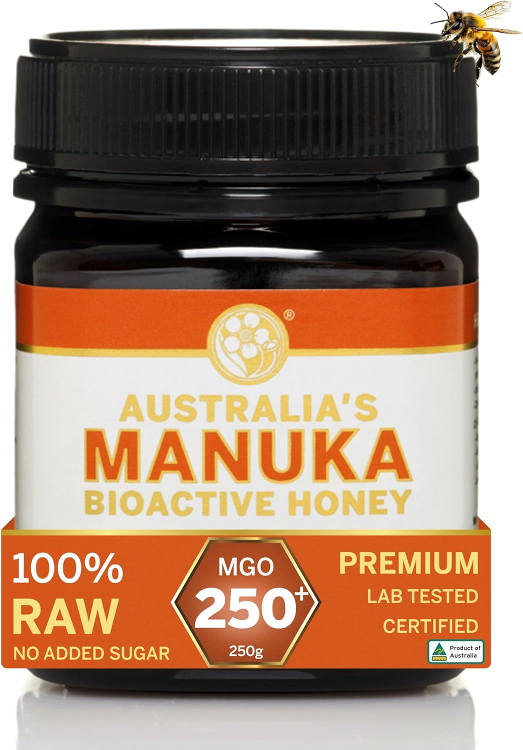 Australia&rsquo;S Manuka Honey MGO 250+, 100% Raw Honey from Byron Bay, Daily Immune Support, Beekeeper-Owned, AMHA Certified, Lab Tested, Monofloral & Batch Traceable, for Everyday Wellness (250G) image number 1