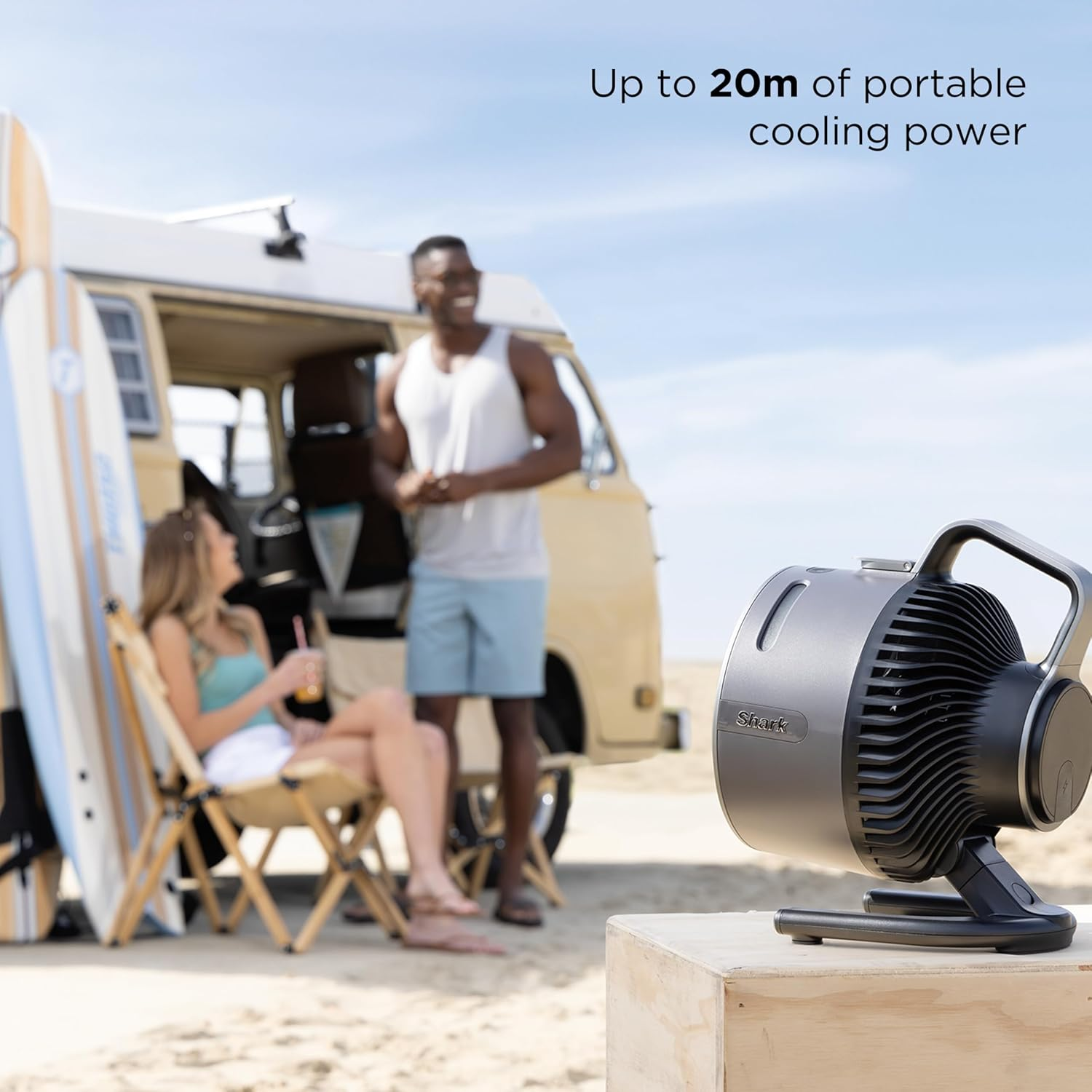 Shark Flexbreeze Hydrogo Misting Portable Fan, up to 20M Range, up to 12H Runtime, Light & Portable, Indoor & Outdoor Misting, FA052QANZ, Dark Grey image number 1