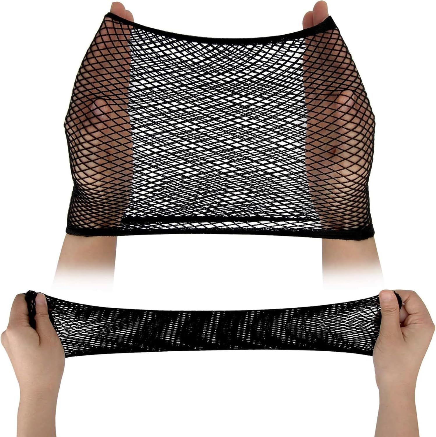 Wig Cap 8 Pcs Women Nude Mesh Weaving Caps Black Fishnet Wigs Caps,Stretchy Hair Net 20 Pcs 2 Inch Black Bobby Pin Girls Hair Pins Mesh Weaving Caps Fishnet Wigs Caps Stretchy Hair Net (Multicolor) - Black image number 3