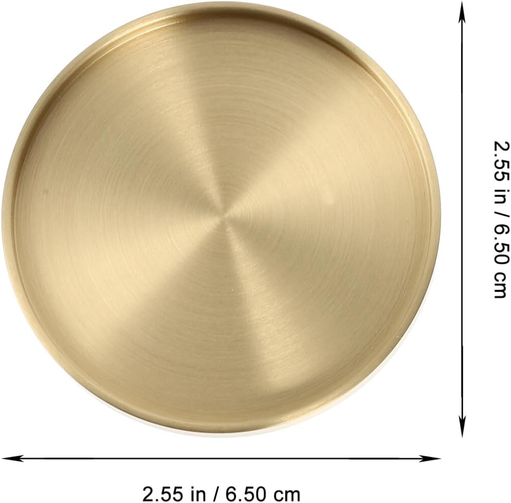 Kichvoe Brass Coasters for Drinks Bronze Gold Coasters Small Brass Copper Tea Cup Placemat Decor Accents for Table Home Kitchen Coffee Tables Centerpieces-1Pc image number 1