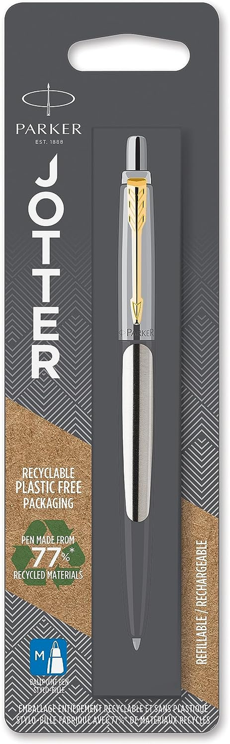 PARKER Jotter Ballpoint Pen, Kensington Red with Medium Point Blue Ink (1953241)