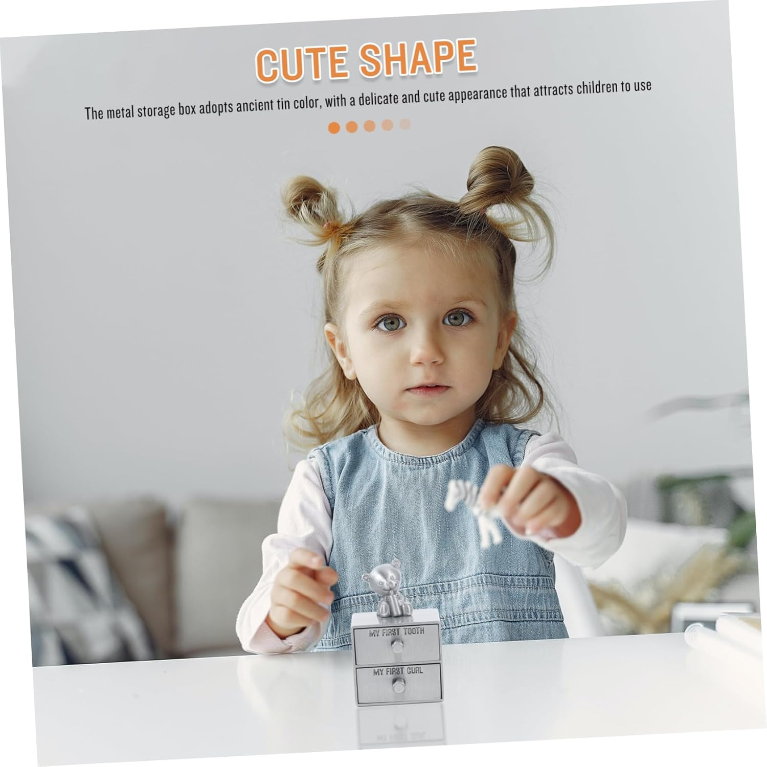 Tooth Keepsake Box First Tooth Box Safe Boys and Girls Metal Drawer Type Haircut Holder image number 3