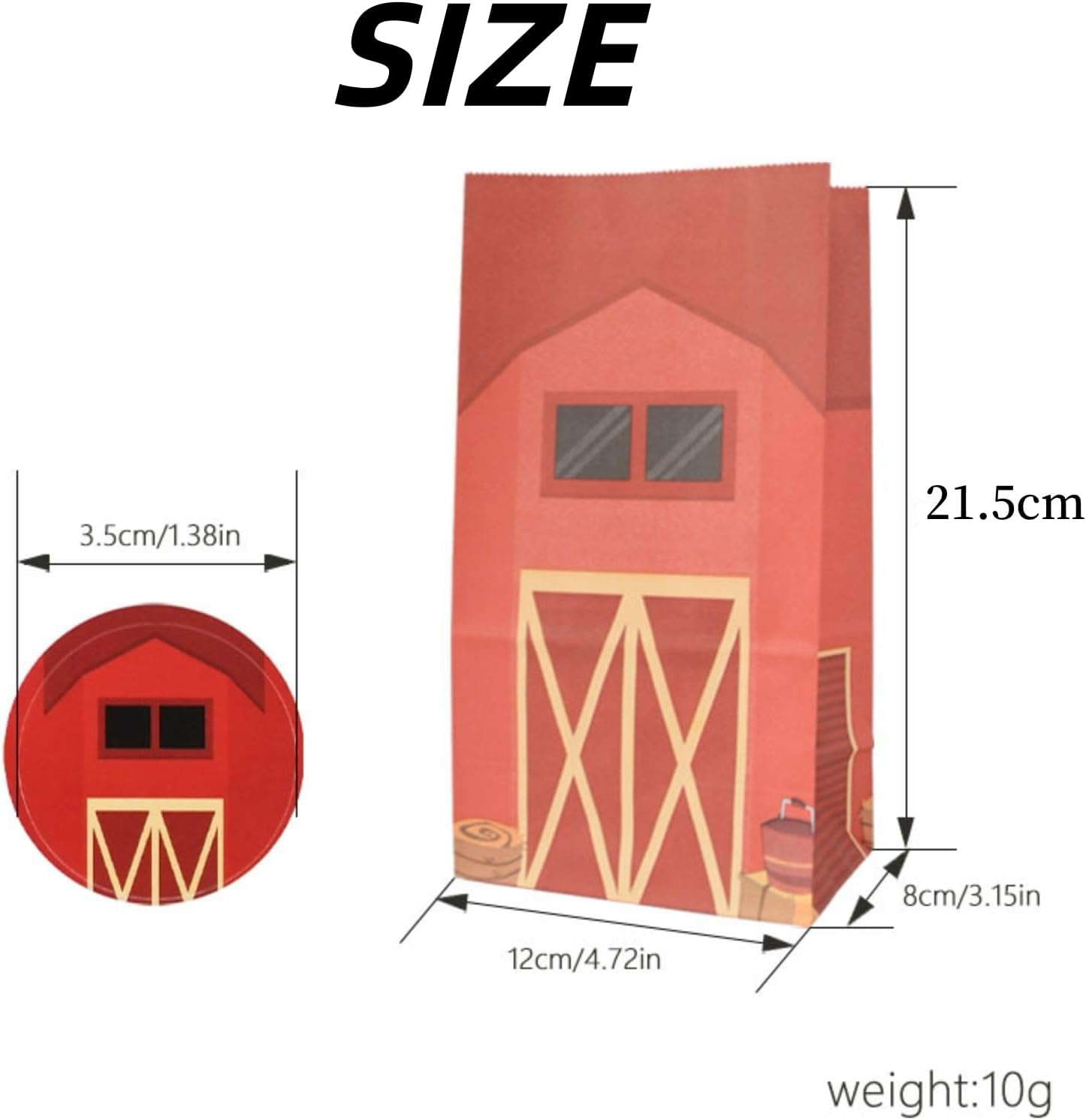 MAIHUO 24Pcs Animal Party Favour Bags, Theme Party Bags Bulk,Pasture Animal Bags with Stickers, 21.5 X 12 X 8 Cm - Animal image number 2