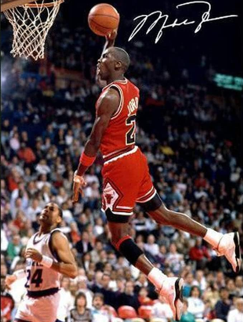 Michael Jordan Basketball in Your Face Signed Autographed Photo Poster Memorabilia A4 210X297Mm