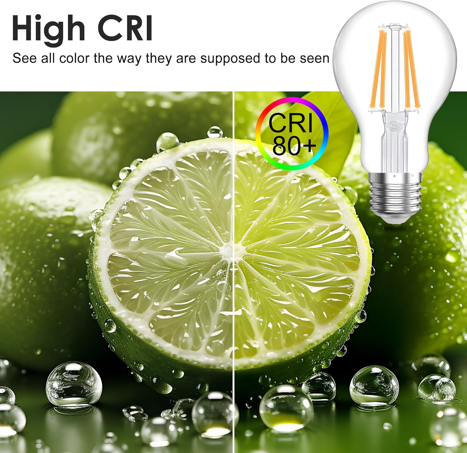 FTL E27 Vintage LED Bulbs,4W 40W Equivalent E27 Edison Screw Light Bulb 3000K Warm White,Non-Dimmable,400Lm A60 LED Filament Clear Glass Globe Light Bulb,Pack of 6 image number 5