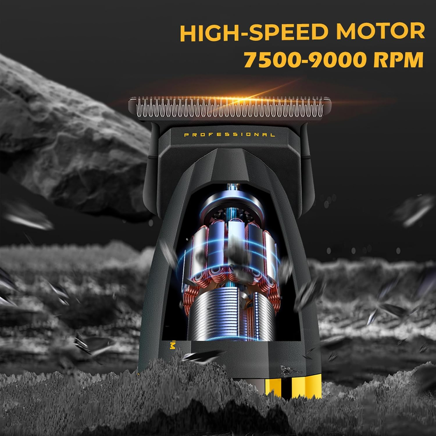 VGR 285T Small Hair Trimmer for Men, 9000RPM Professional Beard Trimmer for Men, Zero Gapped Ceramic & DLC T Blade Clippers for Hair Cutting, Cordless Hair Clippers Barber Kit with LED Display image number 6