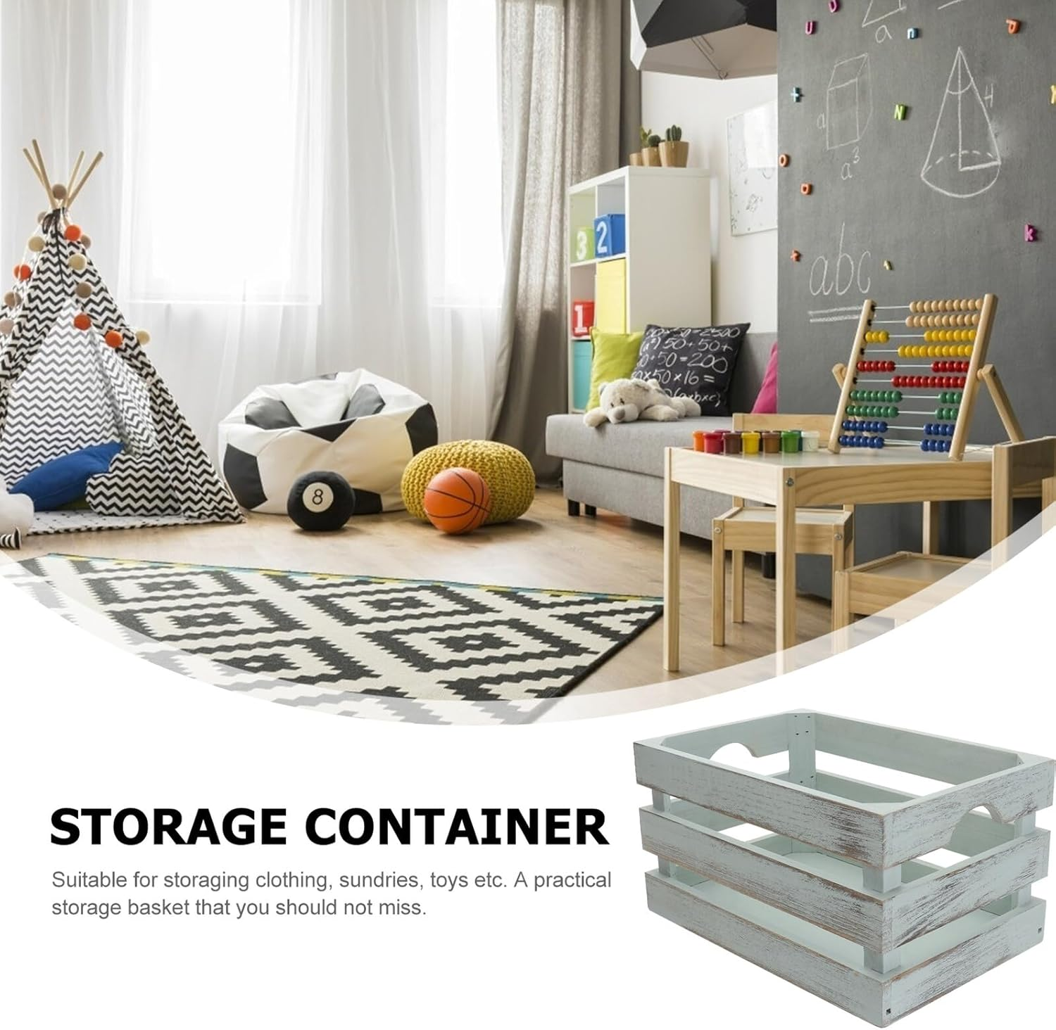 NUOBESTY Solid Wood Storage Box 30X20X16Cm Green Vintage Finish Multi-Purpose Container for Toys Cosmetics Sundries Home Office Organization