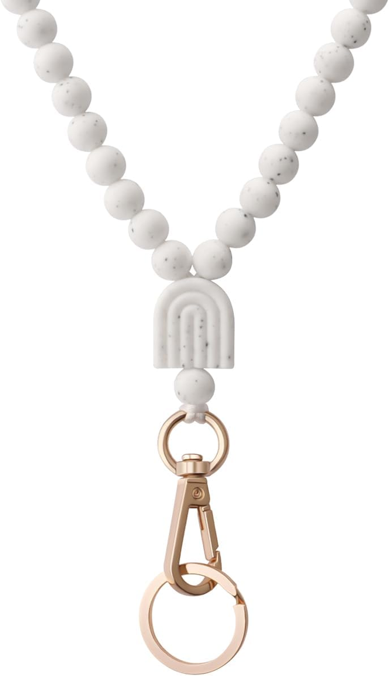 Teacher Lanyard for Id Badges and Keys Cute Silicone Lanyards Super Soft Comfortable Beaded Lanyard for Women Gift image number 6