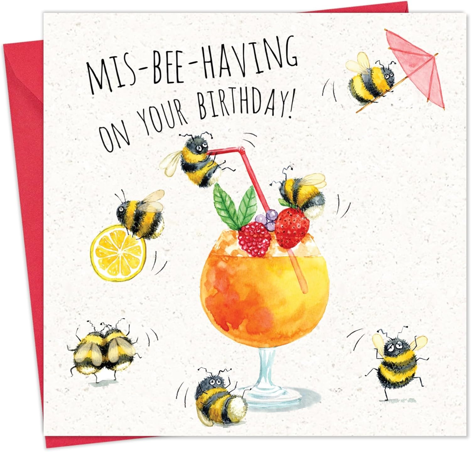 Twizler Funny Birthday Card Mis-Bee-Having - Funny Card for Women - Happy Birthday for Her - Party Girl Birthday - Animal Humour - Blank Inside image number 6