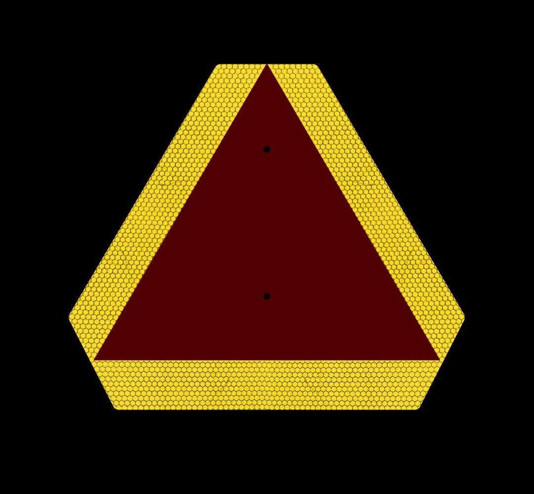 Ignixia Slow Moving Vehicle Sign, 0.4 Mil Rust Free Aluminium Slow Moving Vehicle Triangle Signs, 14&rdquo;X 16&rdquo; Inches Orange Base with Reflective Border, SMV Sign for Golf Cart, UTV, Safety Signs image number 1