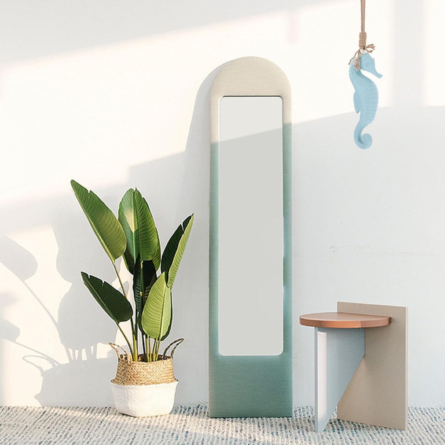 Wooden Seahorse Wall Decoration Nautical Beach Theme Decor for Living Home Office Coastal Decor image number 2