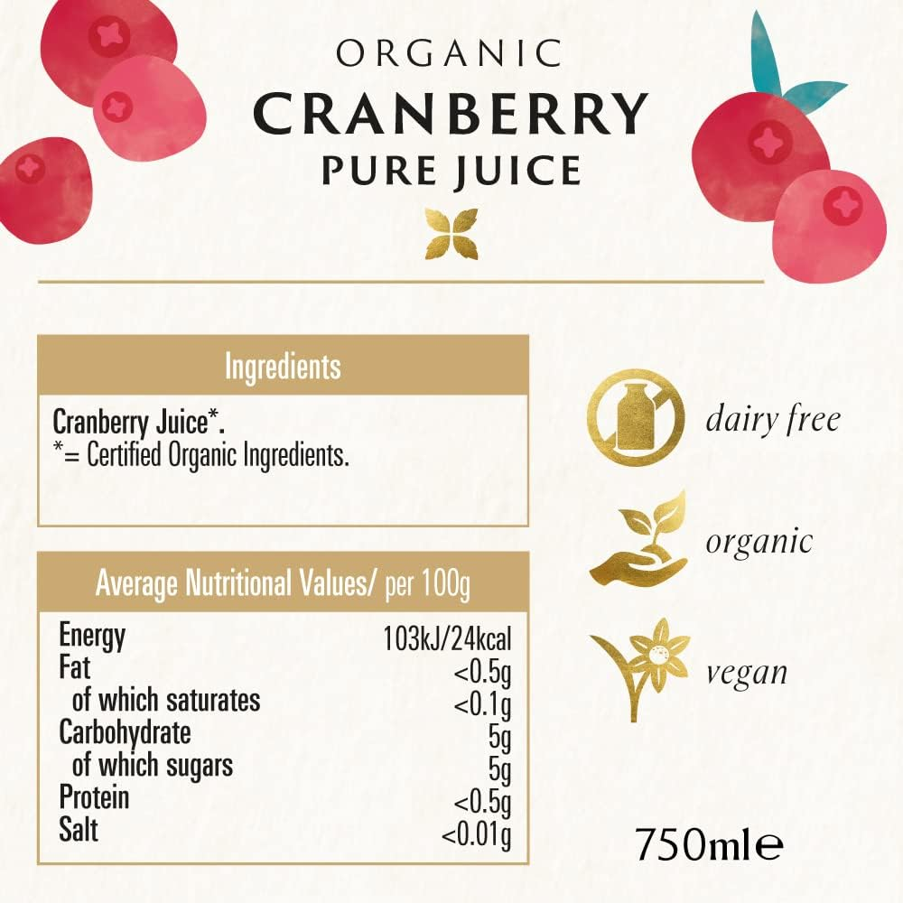 Biona Organic Cranberry Pure Super Juice 750 Ml image number 3