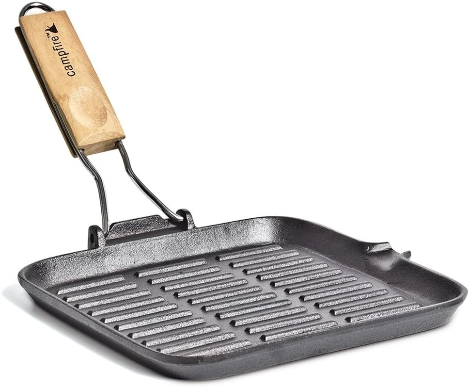 Campfire Square Frypan with Folding Handle, 24 Cm Size