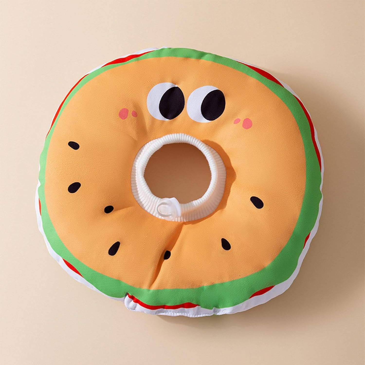 Dog Recovery Collar - Adjustable Dog Cone Collar Cat Neck Pillow in Hamburger Shape | Cat Neck Protector, Comfortable Dog Soft Cone for Cats, Dogs, Pets Recovery image number 4