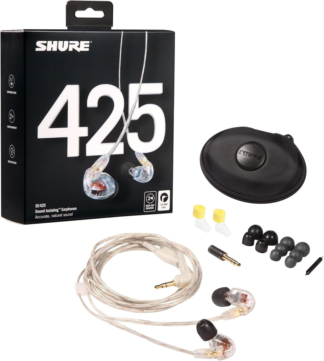 Shure SE425-CL Dual High-Definition Microdriver Earphone with Detachable Cable (Clear) image number 4