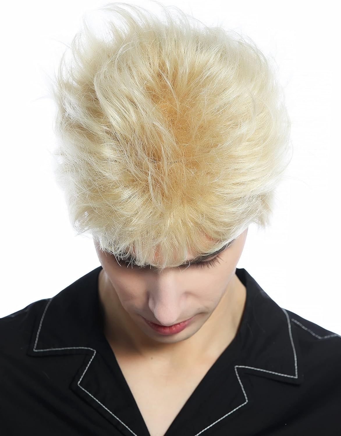 WIG ME up - M-252A-24BT613 Wig Men Women Short Wild Retro 80S Toupeed like Uncombed Blonde Mix image number 5