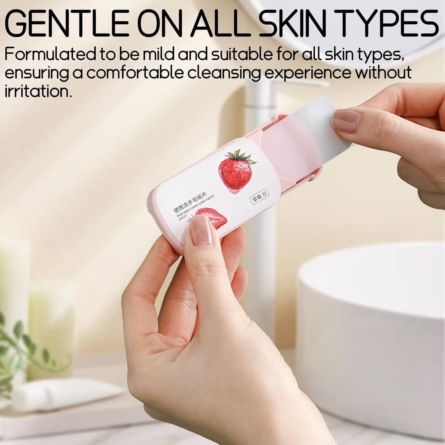 Disposable Soap Paper Sheets - 3 Boxes (150 Sheets) | Travel Hand Washing Cleaner | Strawberry & Coconut Fragrance | Portable for Camping, Hiking, School