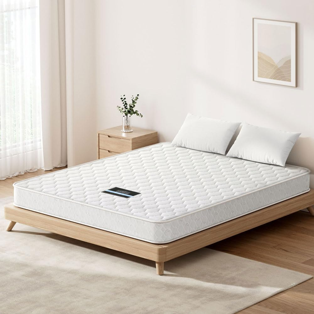 Giselle Bedding Single Mattress, Firm Bed Mattresses Innerspring Foam 13Cm Thickness, Spring System and Breathable Top, 5Yrs Warranty, Medium Firm, White Vacuum Packed image number 1