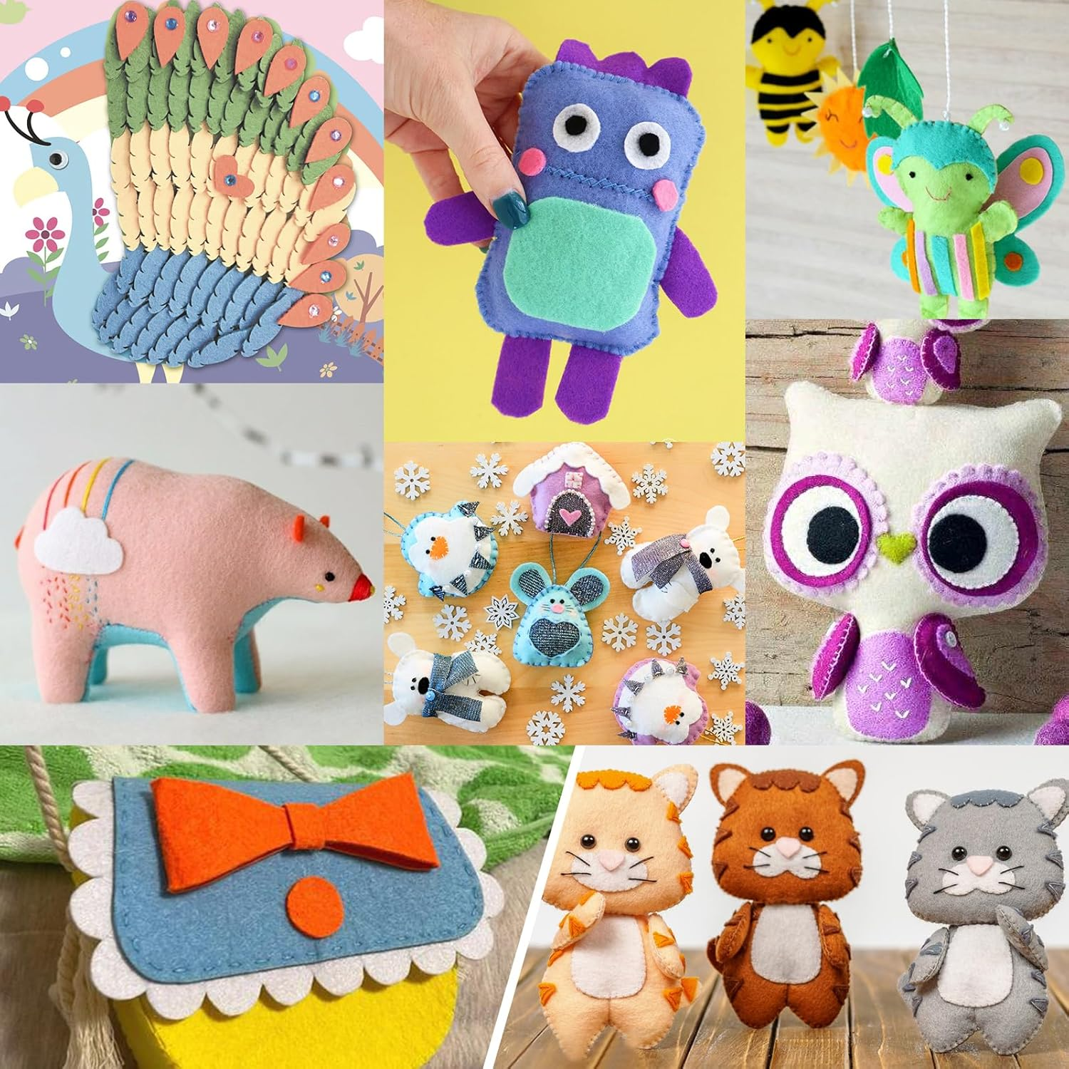 XSEINO 12 Rolls 8"X35" 1.4Mm Thick Soft Felt Fabric Sheet 12 Assorted Macarone Series Colors Felt Pack for DIY Craft Sewing Squares Nonwoven Patchwork image number 1