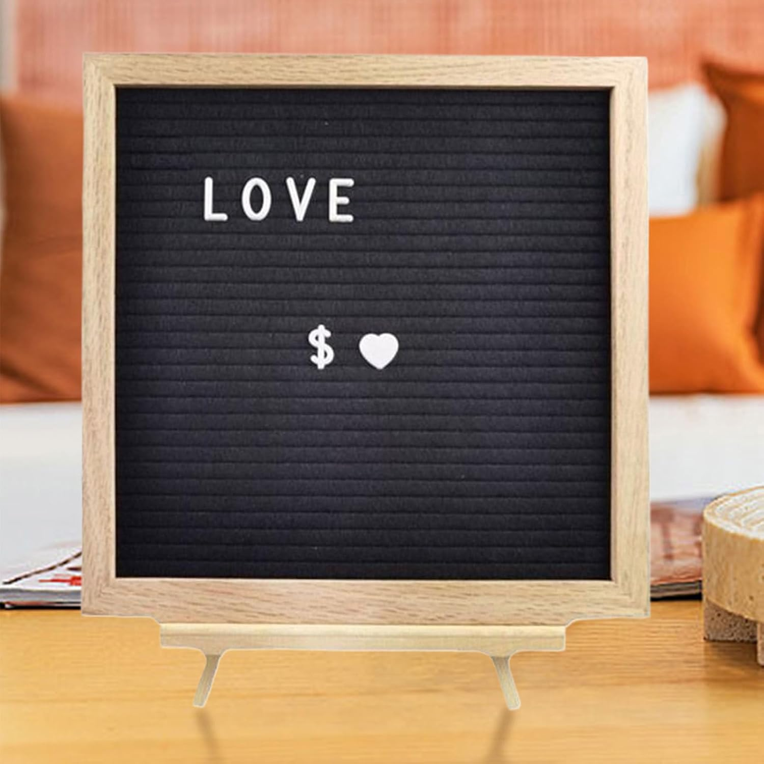 Letter Board | Wood Felt Announcement Letterboard,Changeable Rustic Message Board for School Classroom Baby Room Classroom Nursery Restaurant Barber Wedding image number 6