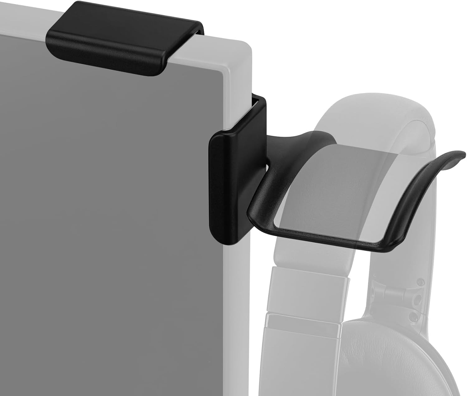 Geekria Clamp-On Headphone Holder for Monitor, Screen-Mount Gaming Headset Hanger Hook, Compatible with Sennheiser, Bose, Beats, Razer, Hyperx, Sony Headphones (Black)