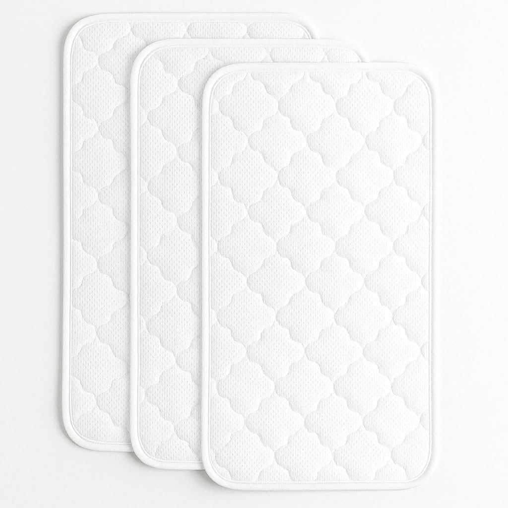 Blue Snail 3D Mesh Changing Pad Liner - Waterproof Layer, Quick-Drying Surface for Baby Diaper Changing - 13"X27" White image number 2
