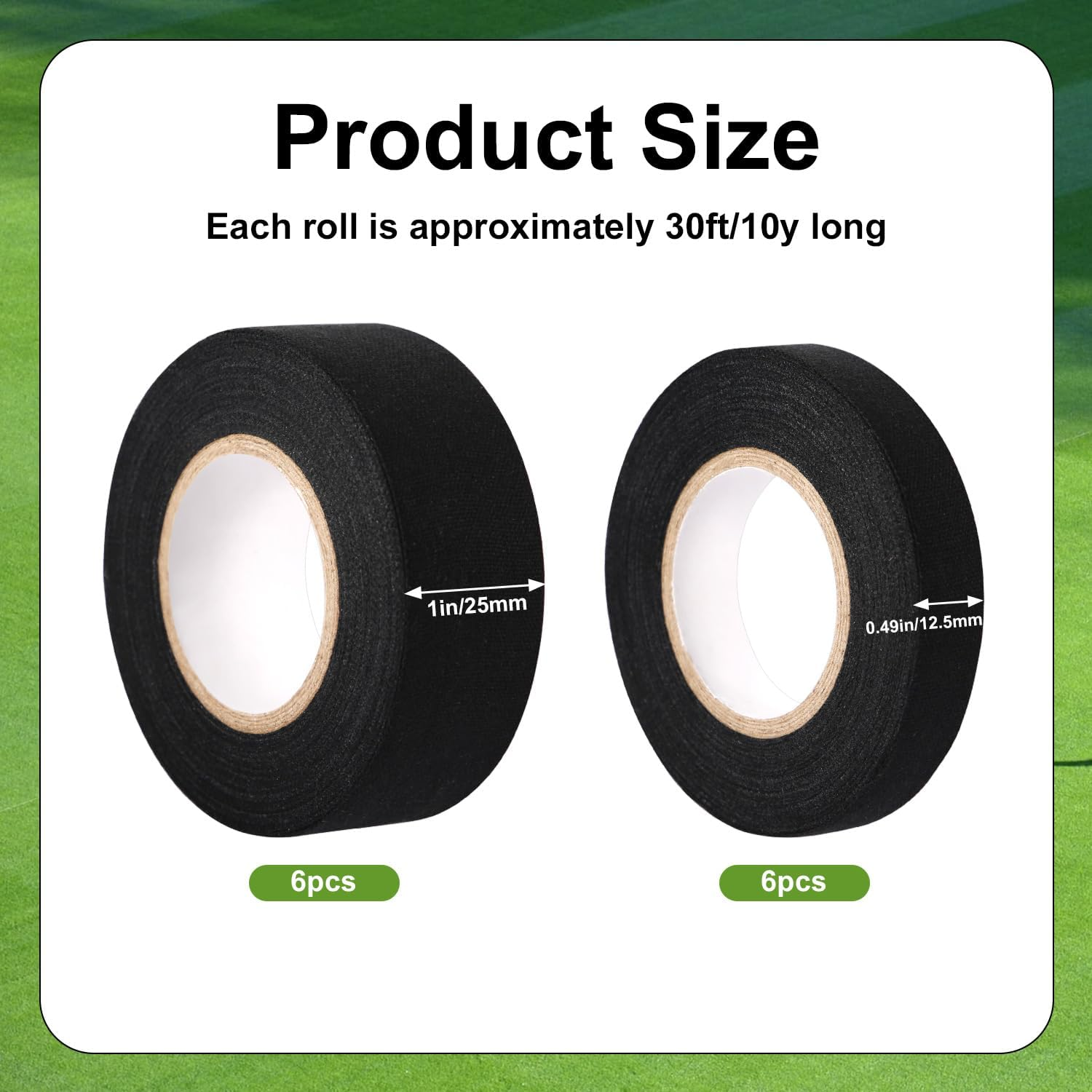 12Pcs Lacrosse Stick Tapes, Cotton Lacrosse Tape 1In and 1/2In Non-Precut Hockey Stick Grip Tapes Sweat-Absorbent Lacrosse Stick Grip Tape for Lacrosse Golf Baseball Bats