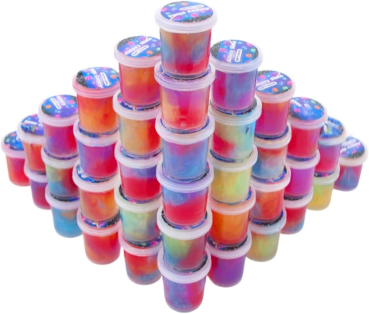 Anfylife 36 Packs Galaxy Slime Cups for Party Favors｜Sensory Toys for Stress Relief｜Non-Sticky & Non-Toxic,Birthday Halloween Gifts,Classroom Reward
