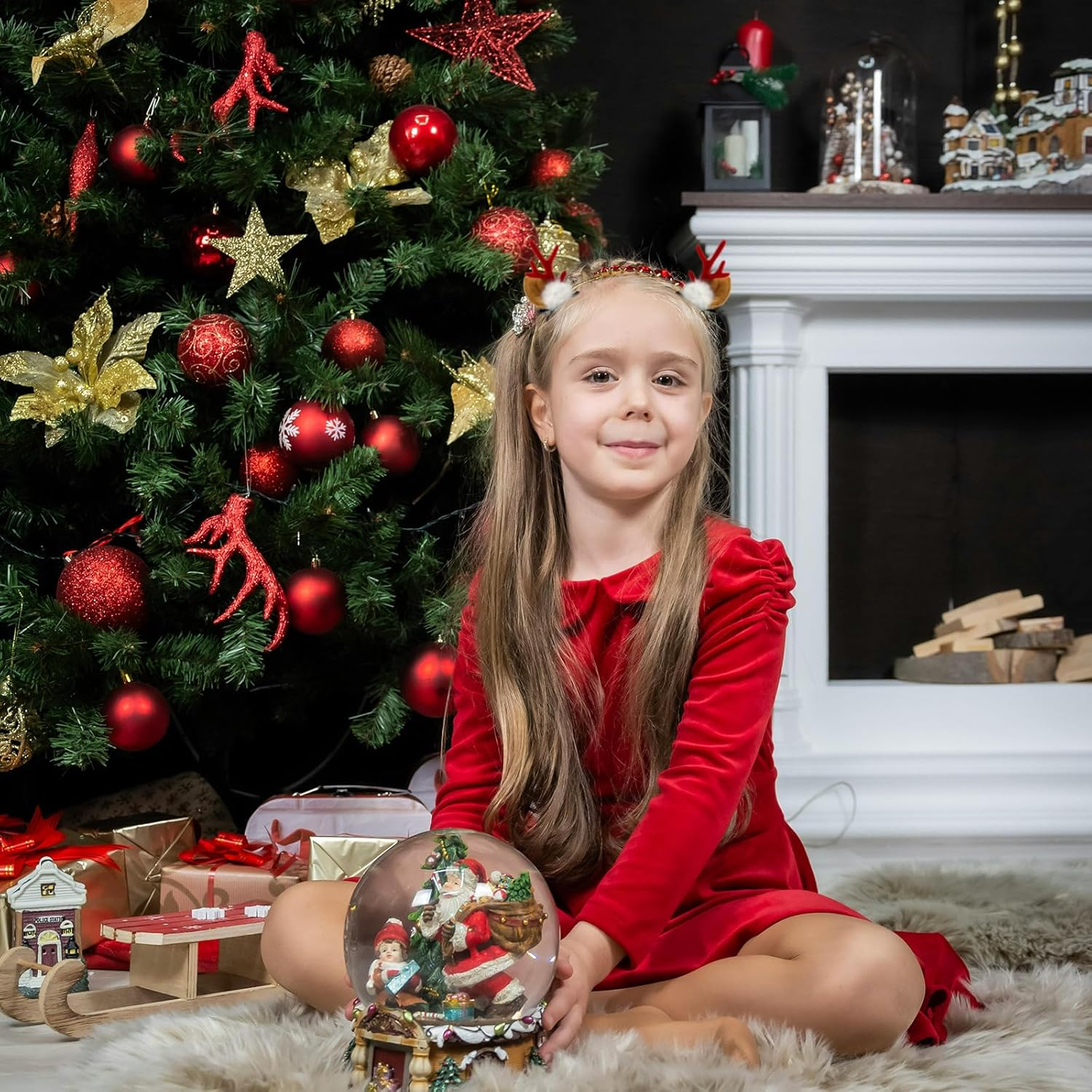 Xlihdzum Christmas Deer Antler Hair Clips for Girls Reindeer Ear Hair Barrettes for Women - Festive Christmas Hair Accessories Featuring Fun Deer Ears and Deer Antlers for Xmas Party and Cosplay (Brown) image number 3