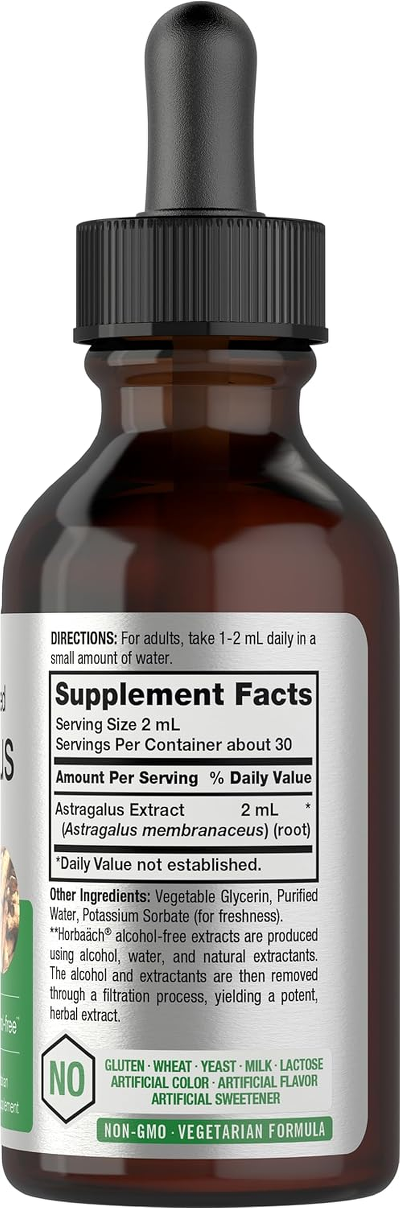 Astragalus Root Extract | 2 Oz | Alcohol Free | Super Concentrated | Vegetarian, Non-Gmo, Gluten Free Tincture | by Horbaach image number 4