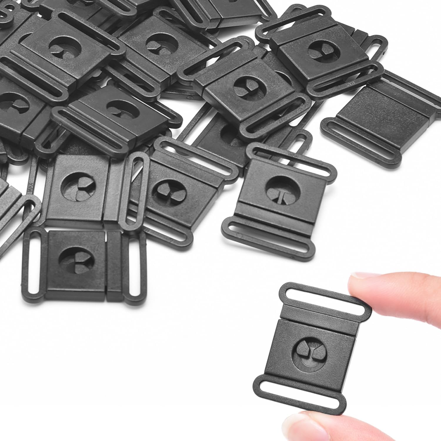 100Pcs Pack 3/8' 5/8' 3/4' 1' Webbing Black Plastic Safty Breakaway Bra Buckle Cat Dog Collar Harness Strap Parts Accessories