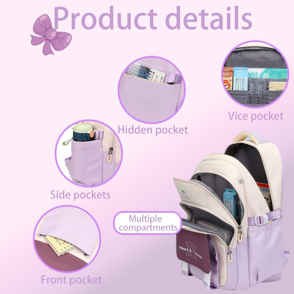 Lifelix Kids Backpack for Girls Kawaii Teens School Bookbag Elementary Middle Schoolbag Age 6-14 image number 1