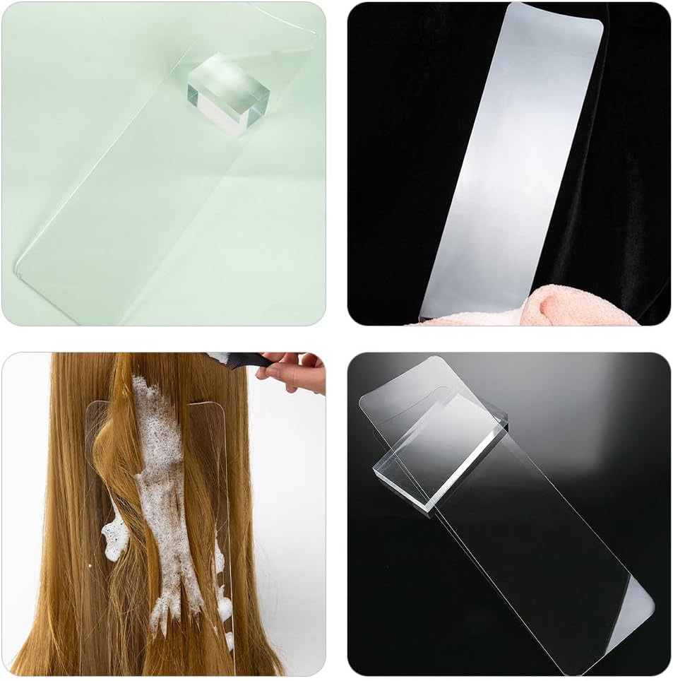 Transparent Hair Styling Board 2 Pieces Lightweight Coloring Tool for Professional Hairstyle at Home image number 6
