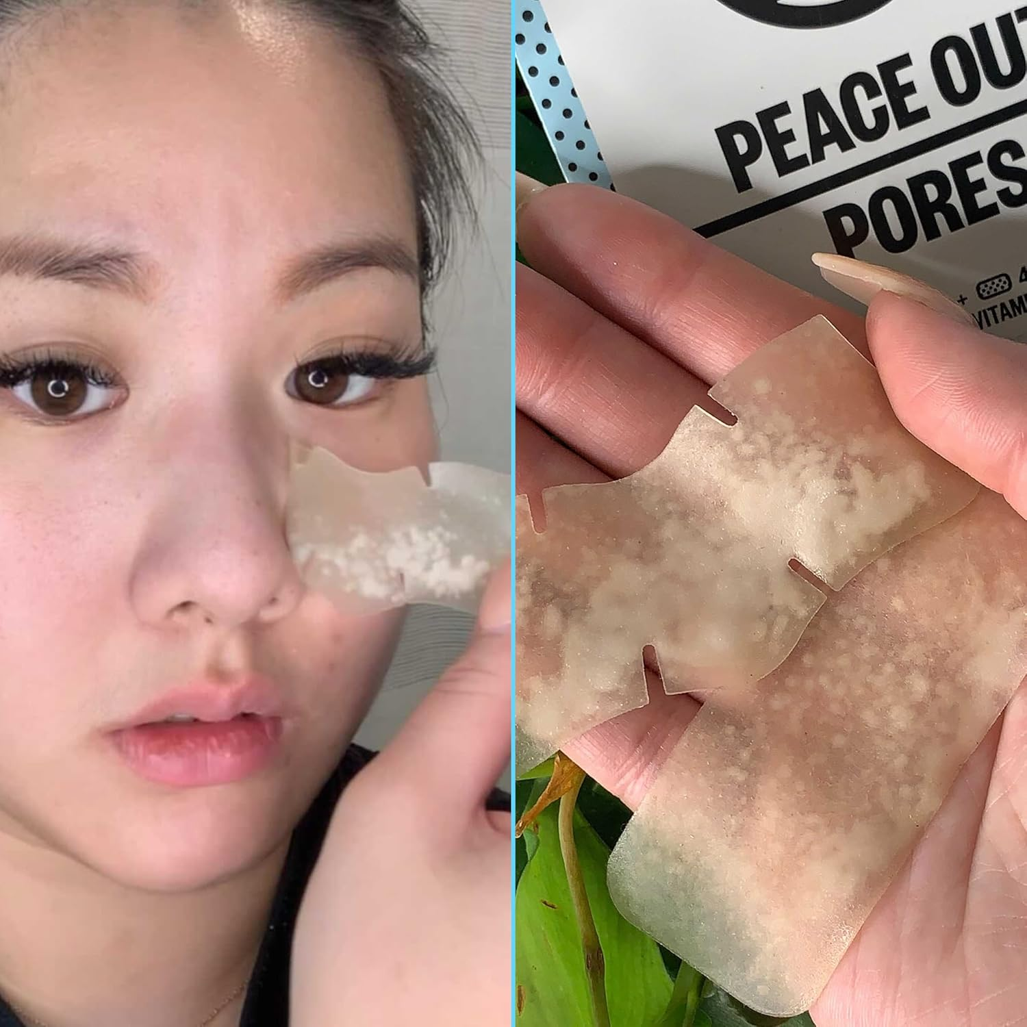 PEACE OUT Skincare Pores. Hydrocolloid Pore-Refining Nose and Face Strips with Vitamin a to Shrink Enlarged Pores and Remove Excess Oil (4 Pore and 4 Nose Strips) image number 6