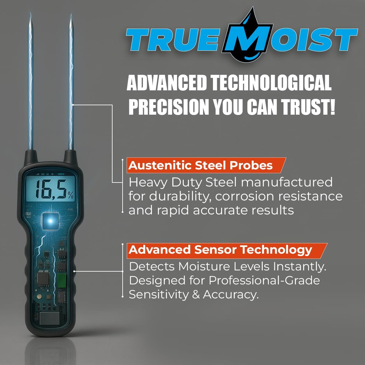 Digital Hay Moisture Meter Tester, Hay Moisture Probe with Truemoist&trade; Technology for Accurate Realtime Monitoring and Optimal Hay Quality, Wheat Straw Alfafa Forage Hay - 1 Year Warranty image number 2