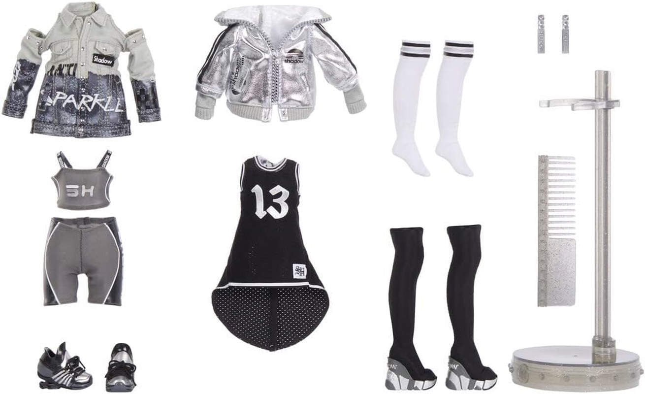 Shadow High Series - Nicole Steel - Fashion Doll in Grey Tones with Curly Hair, Two Designer Outfits and Accessories - Collectable - for Children from 6 Years image number 4