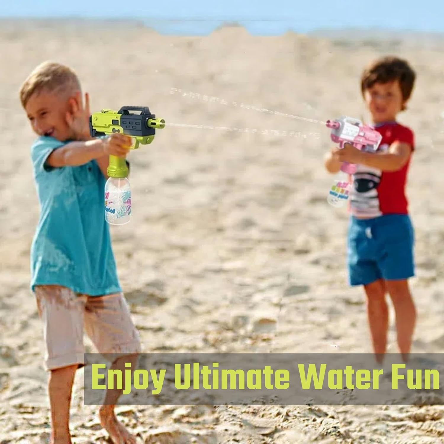 Electric Water Gun, Automatic Water Gun, 10M Range Battery Powered High Power Electric Squirt Gun, Full Auto Water Pistol with High Pressure, 300Ml Large Capacity Water Bottle Electric Water Gun
