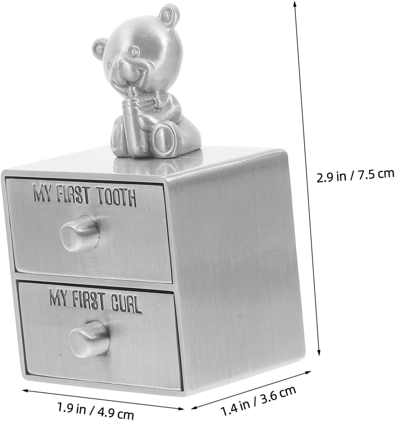 Double Metal Tooth Storage Box First Tooth and Curl Keepsake Box for Compact and Portable Design for Newborn Memories image number 2