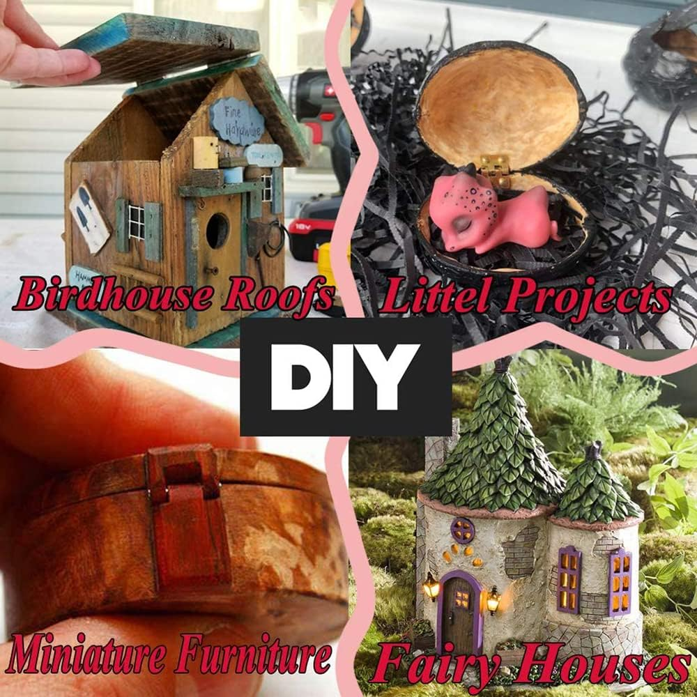 5X Small Mini Decorative Jewelry Cigar Box Hinges Brushed Brass + Nails image number 3