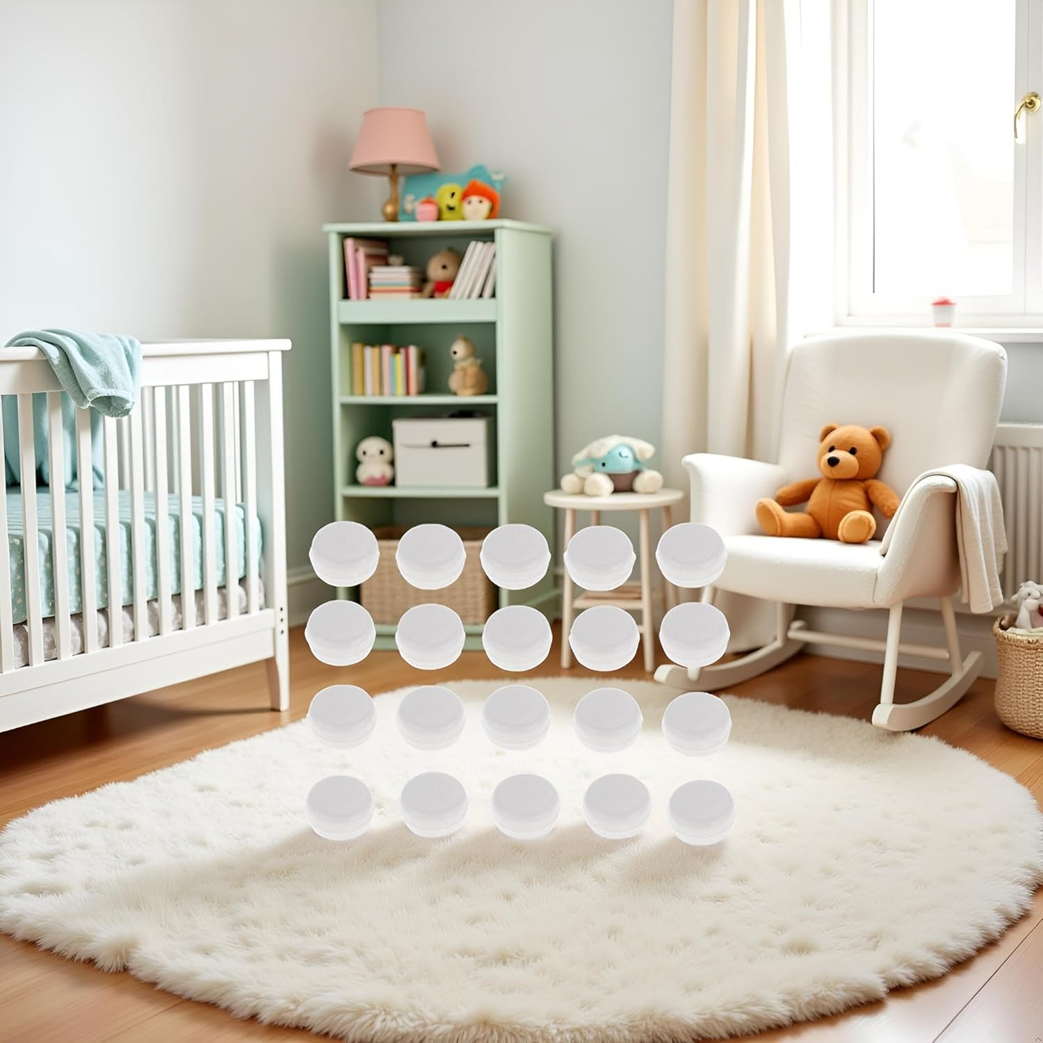 20 Pcs White Rattle Box Noise Maker Insert Squeaker Plastic Ring Box Repair Fix Baby Rattle Accessories (15Mm) image number 1