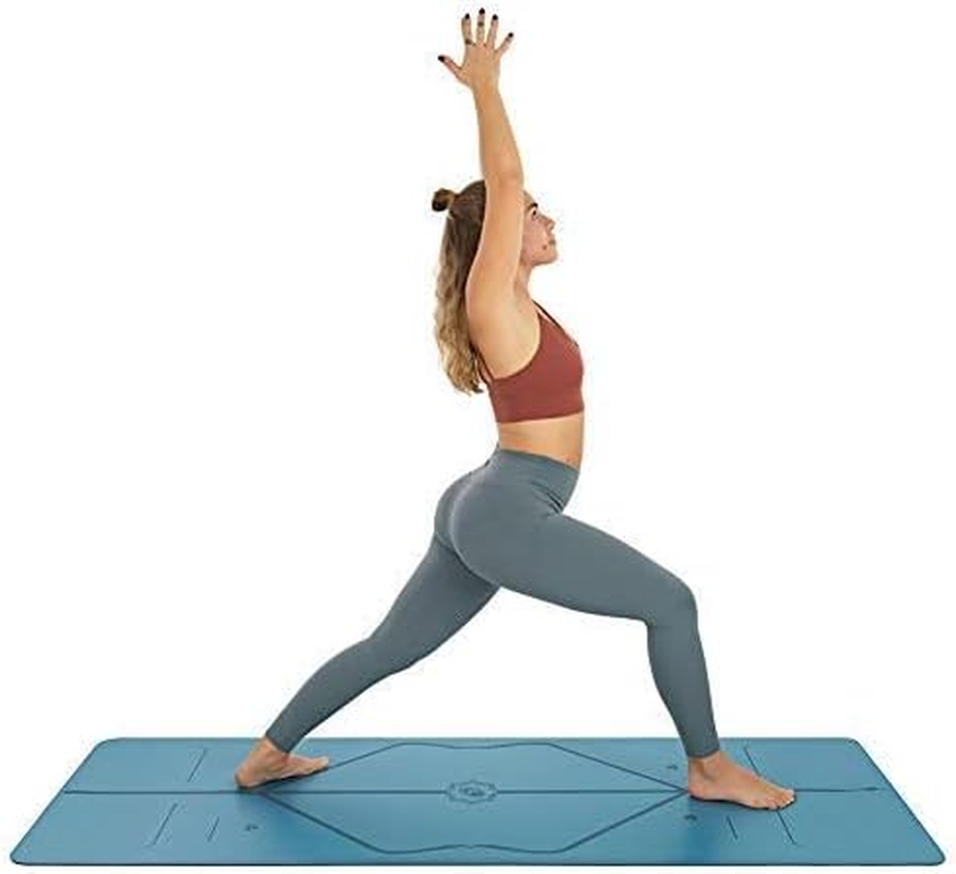 Liforme Original Yoga Mat &ndash; Free Yoga Bag Included - Patented Alignment System, Warrior-Like Grip, Non-Slip, Eco-Friendly and Biodegradable, Sweat-Resistant, Long, Wide, 4.2Mm Thick Mat for Comfort