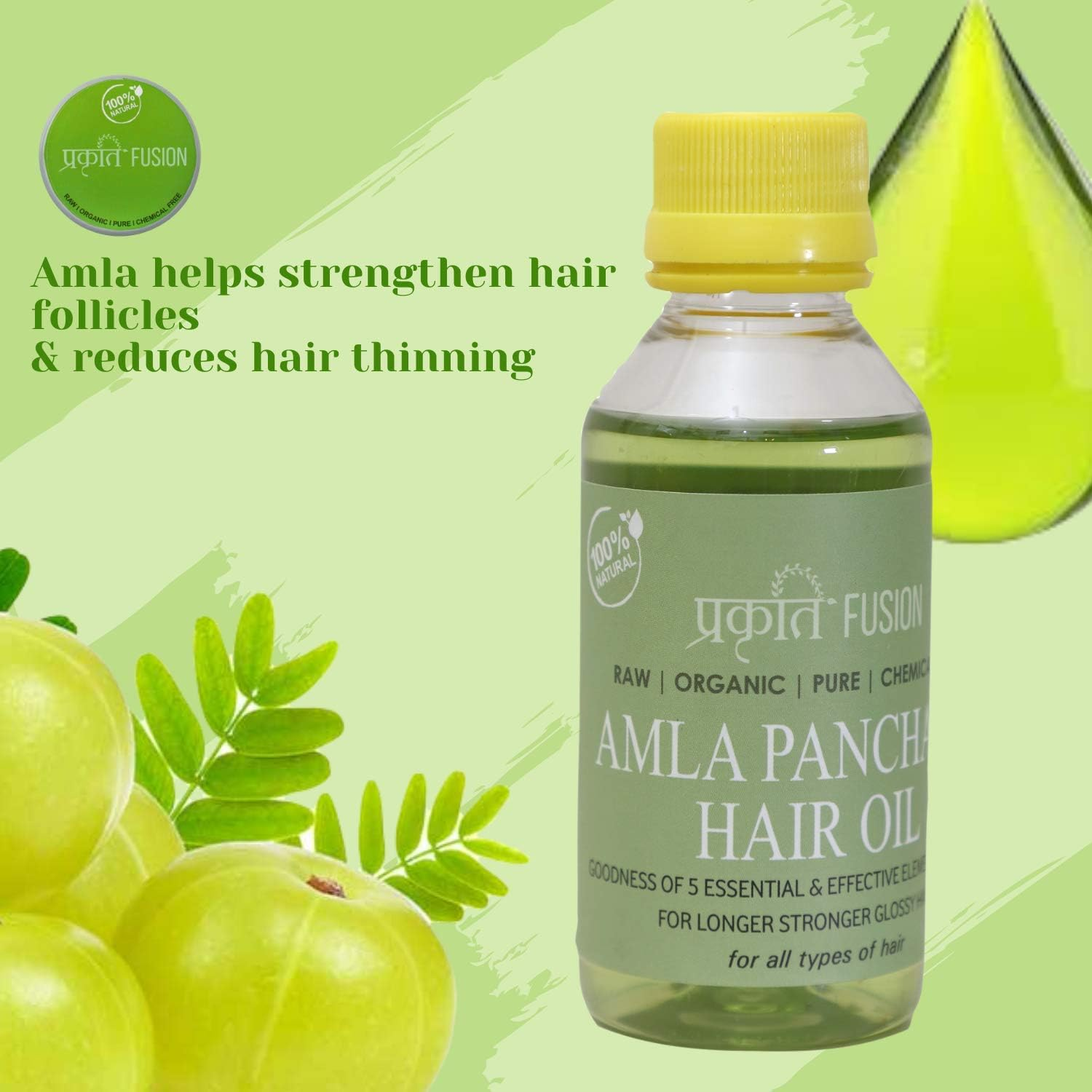 Prakrati Fusion Amla Panchang Hair Oil | Pure,Organic & Chemical Free