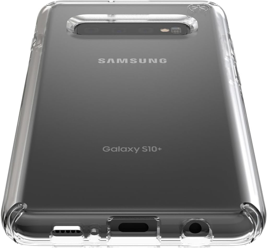 Speck Samsung Galaxy S10+ Presidio Stay Clear Case, Scratch-Resistant IMPACTIUM 8-Foot Drop Protected Phone Case That Resists UV Yellowing, Clear/Clear image number 4