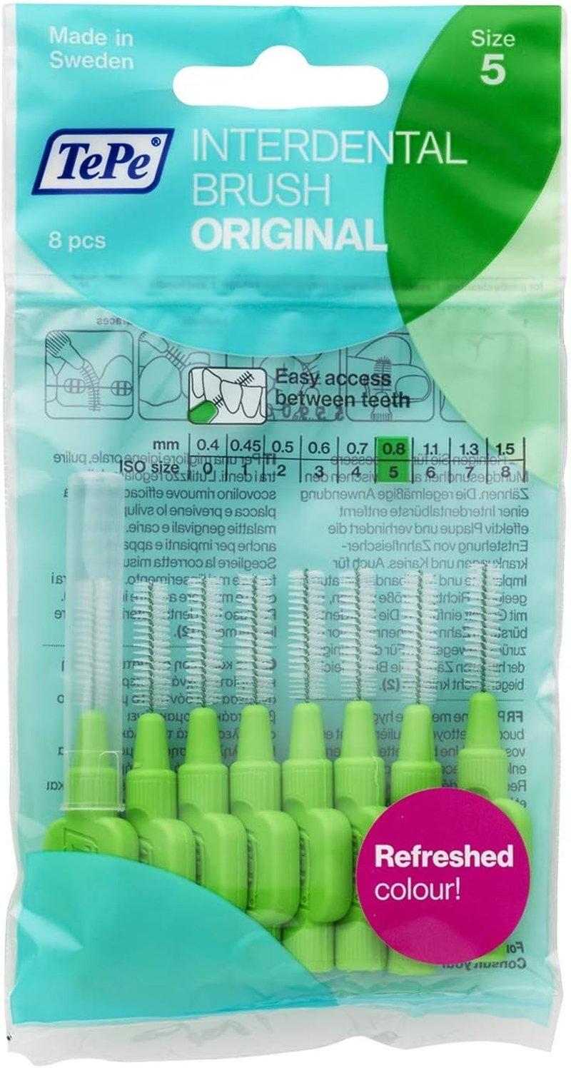Tepe Interdental Brushes 0.8Mm Green - 3 Packets of 8 (24 Brushes) image number 3
