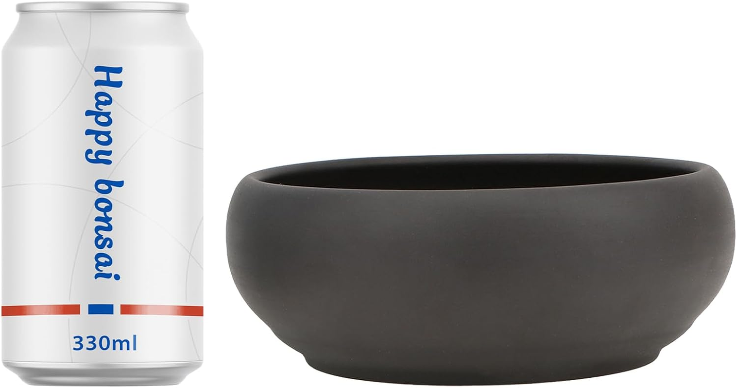 Happy Bonsai Pot 6" Unglazed round Ceramic Succulent Planter + Drainage Screen image number 4