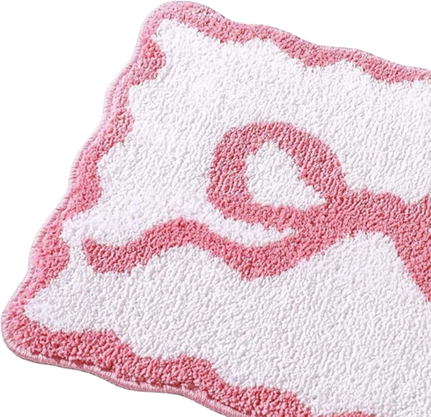 Yuksok Bath Rug,Shower Mat,Toilet Rug Water Absorbent Soft Washable anti Slip Bath Tub Floor Carpet,Bathroom Floor Mat Bow Pattern, Pink, L image number 5